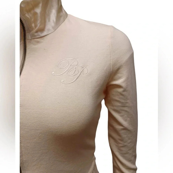 Baby Phat Peach  Silky Ruffled High Collared Sweater Size Small - Picture 2 of 11